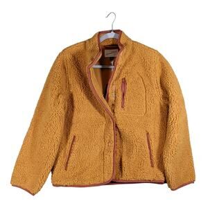Universal Thread Sherpa Jacket‎ XS Long Sleeve Layering Snap Pocket Mango Orange